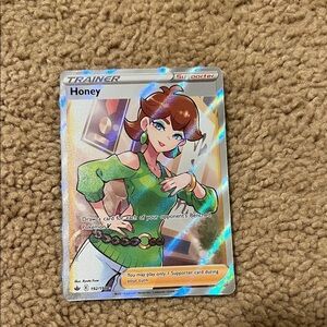 Pokemon Honey Trainer Card - Green, Brown, White